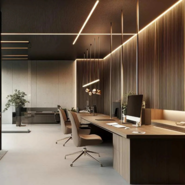 Modern office space design architectural sketch