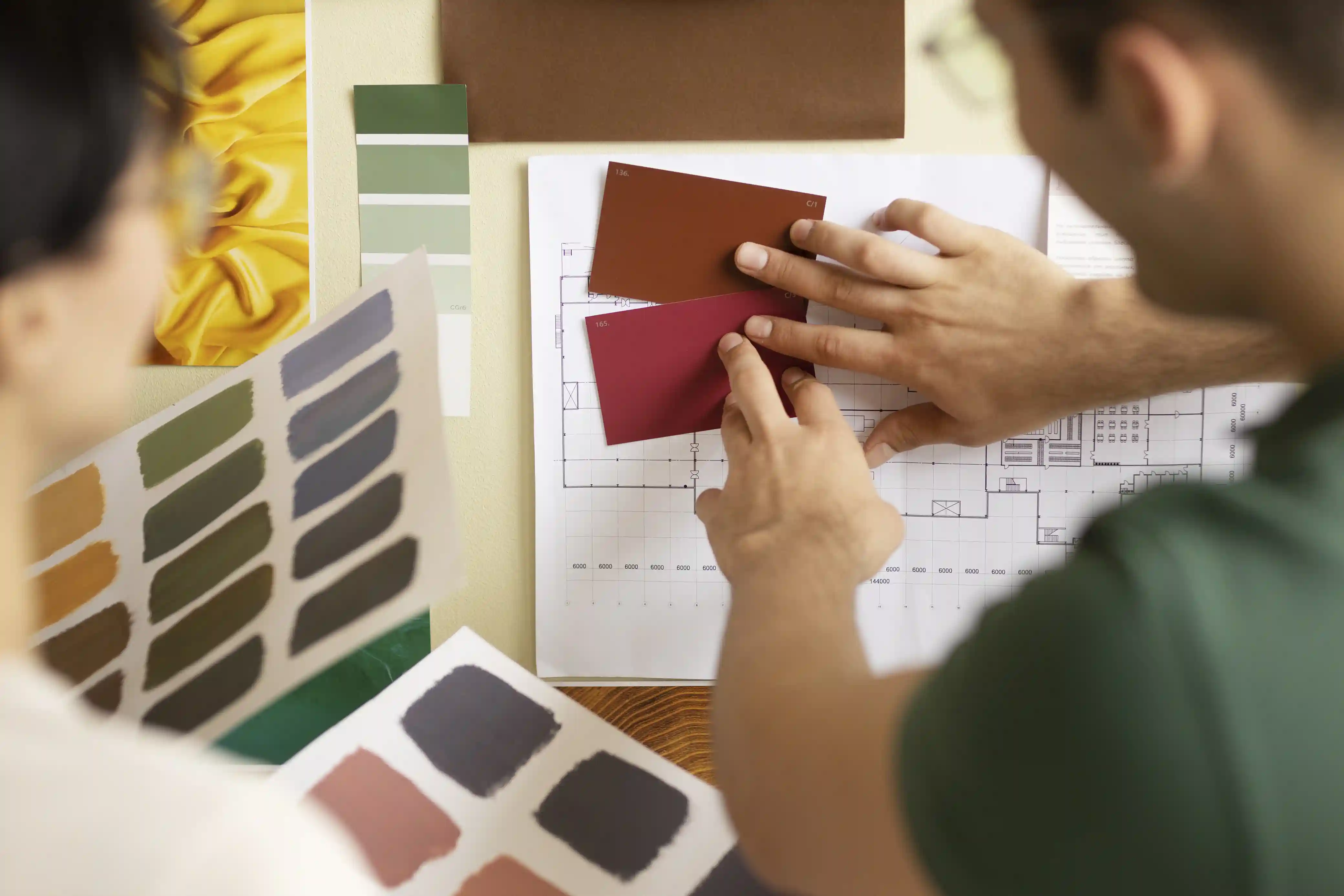 designers selecting color palettes
